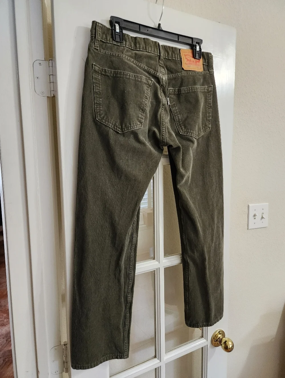 Levi’s 502 Olive Green Corduroy Pants 31x30 Straight Taper Stretch SEE MEASUREME